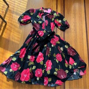 NWT Kate Spade Just Rosy Hostess Dress 12 retro housewife party flare floral